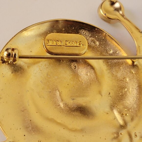 Large Vintage Signed Simon Chang Snail Brooch - Picture 8 of 10